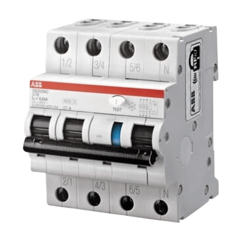 ABB DS203NCA-C16/0,03 FI/LS-Schalter – Typ A, B-Char., 3-polig+N, C16, 6 kA, 30 mA