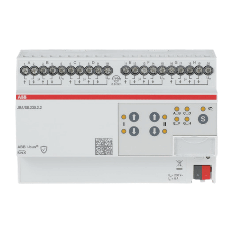 ABB JRA/S8.230.2.2 KNX-Jalousieaktor – 8-fach, 230 V, manuelle Bedienung