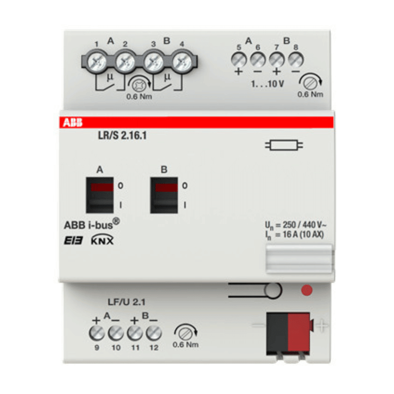 ABB KNX-Dimmaktor LR/S2.16.1 – 2-fach, REG, 0-10V, 16A