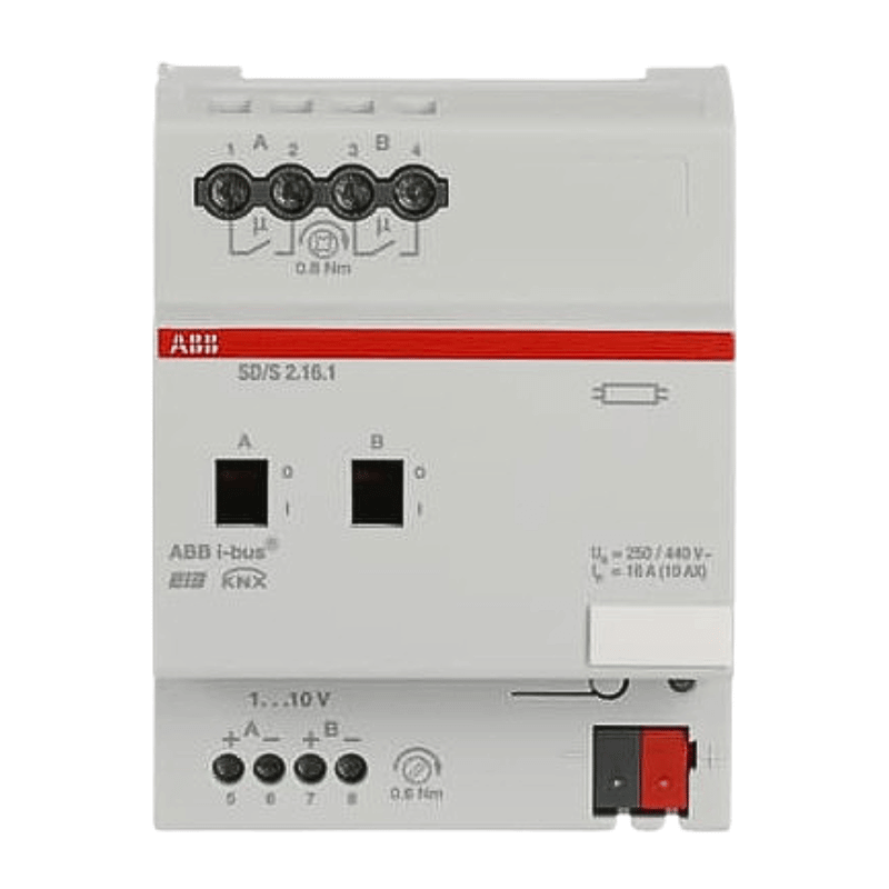 ABB KNX-Dimmaktor SD/S2.16.1 – 2-fach, REG, 1-10V, 16A