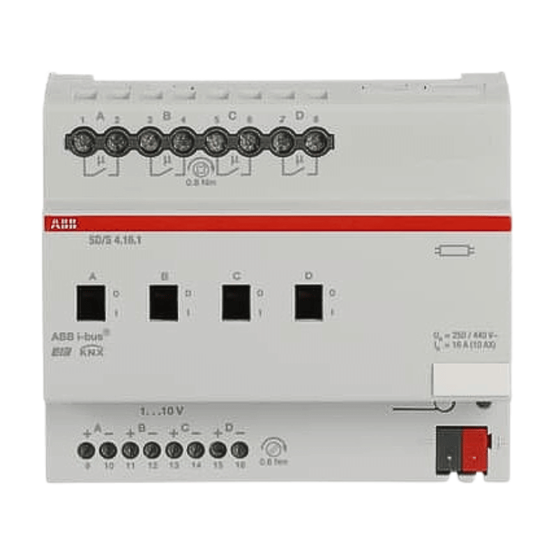 ABB KNX-Dimmaktor SD/S4.16.1 – 4-fach, 1-10V, 16A, REG, LED