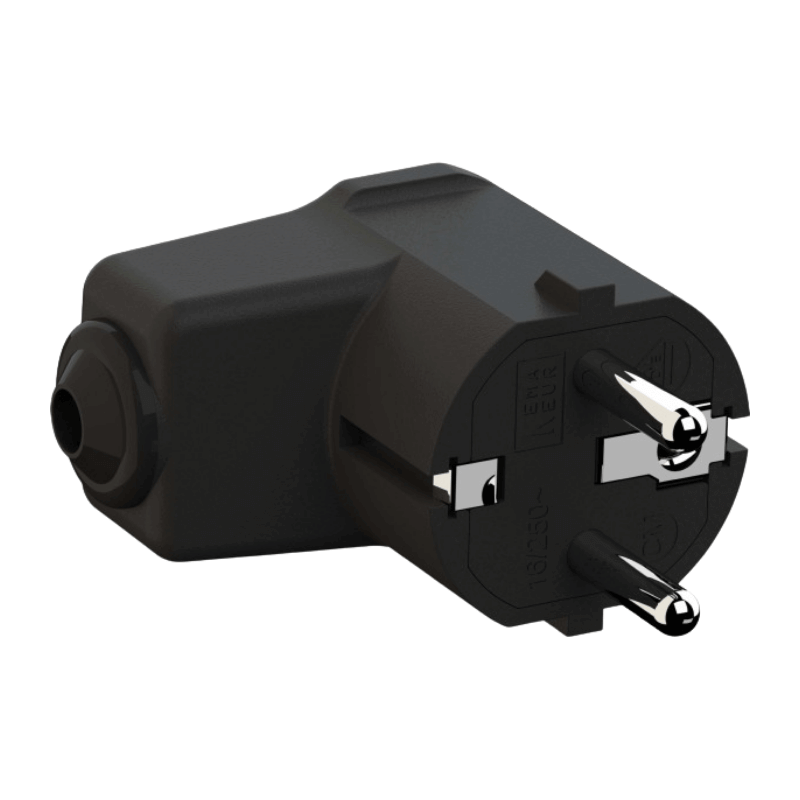 Bachmann 960.102 Montage-Winkelstecker – 2p+ Schutzkontakt, schwarz