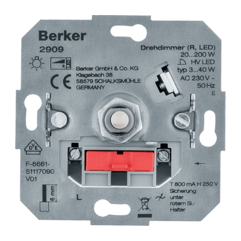 Berker 2909 Drehdimmer – Lichtsteuerung, R LED