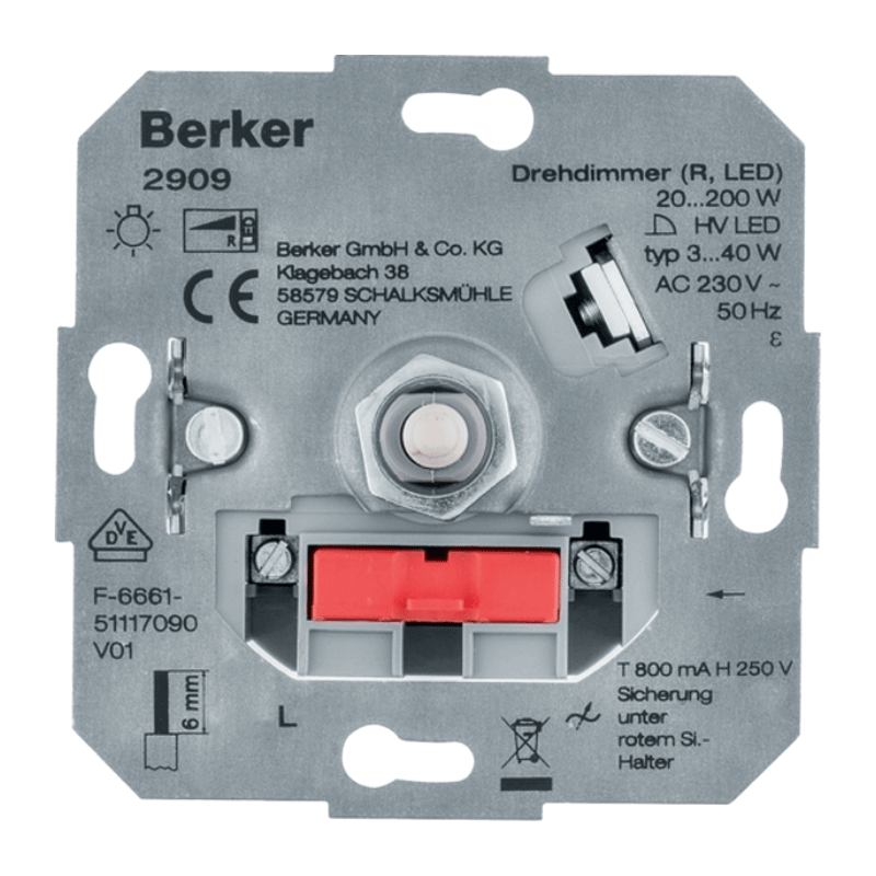Berker 2909 Drehdimmer – Lichtsteuerung, R LED