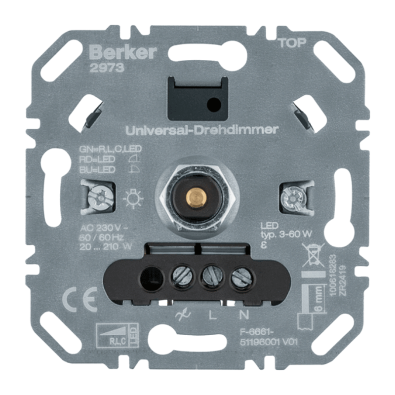 Berker 2973 Universal-Drehdimmer – R L C LED, Lichtsteuerung