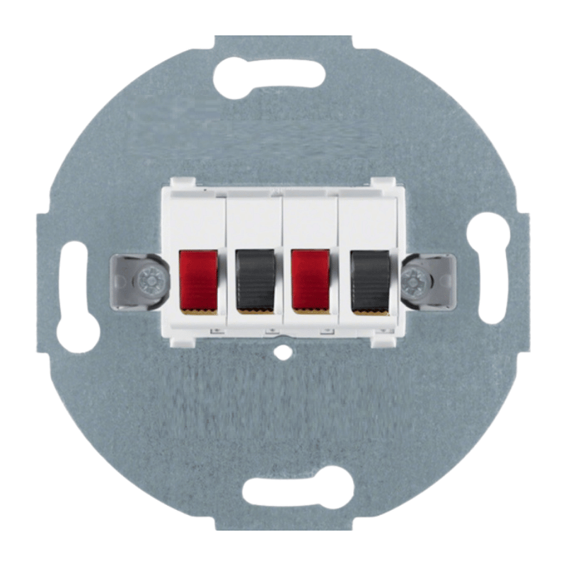 Berker 457309 Stereo-Lautsprecher-Anschlussdose – Modul-Einsätze, polarweiß matt