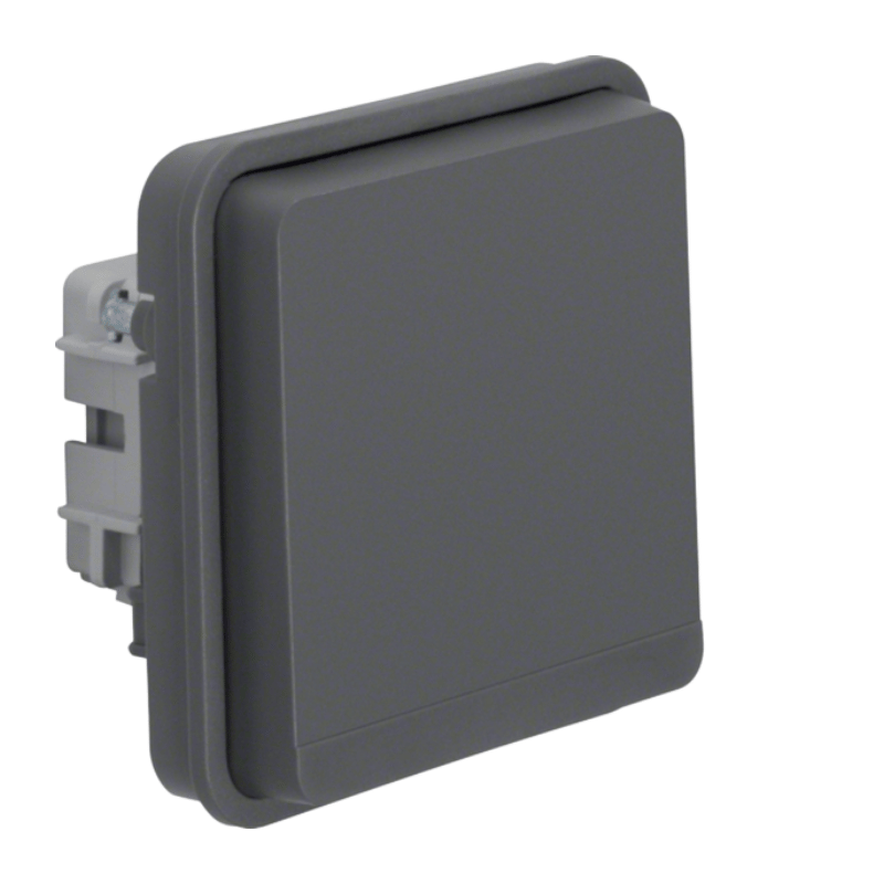 Berker 47063515 Schuko-Steckdose – W.1, mit Klappdeckel, erhöhter Berührungsschutz, grau