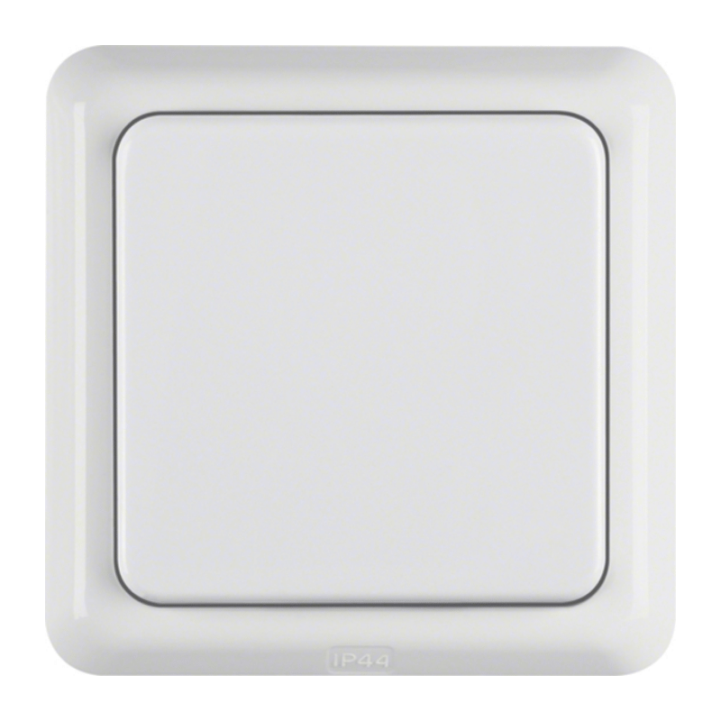 Berker 471809 Schuko-Steckdose – W.1, UP, IP44, Klappdeckel, Rahmen, polarweiß glänzend