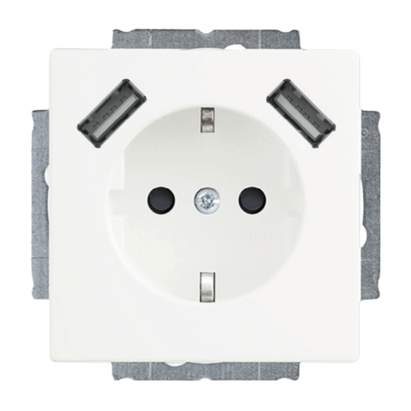 Busch-Jaeger 20 EUCB2USB-884 Schuko 2x USB-Steckdose – Future, studioweiß matt
