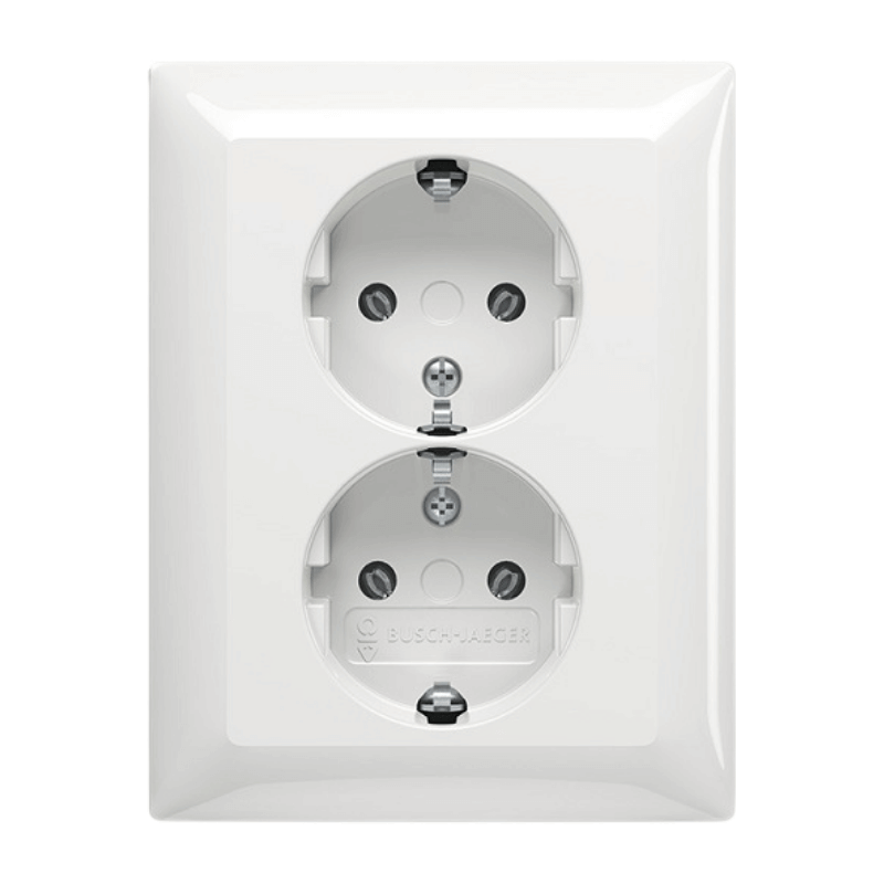 Busch-Jaeger 202EUJ-914 Schuko-Steckdose – Balance SI, 2-fach, alpinweiß