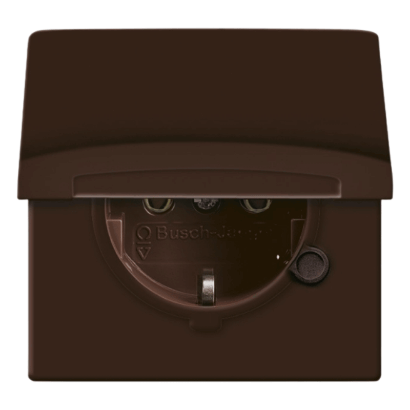 Busch-Jaeger 20EUGK-31-101 Schuko-Steckdose – Allwetter 44, Klappdeckel, braun