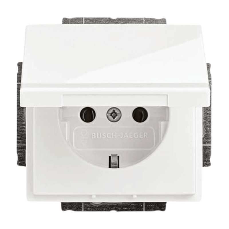 Busch-Jaeger 20EUK-84 Schuko-Steckdose – Future, Klappdeckel, studioweiß