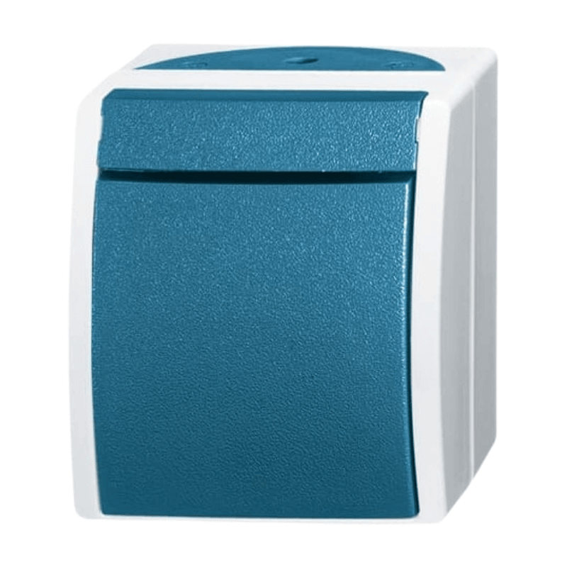 Busch-Jaeger 2601/7W-53 Wippschalter – Ocean, Kreuzschalter, grau/blaugrün