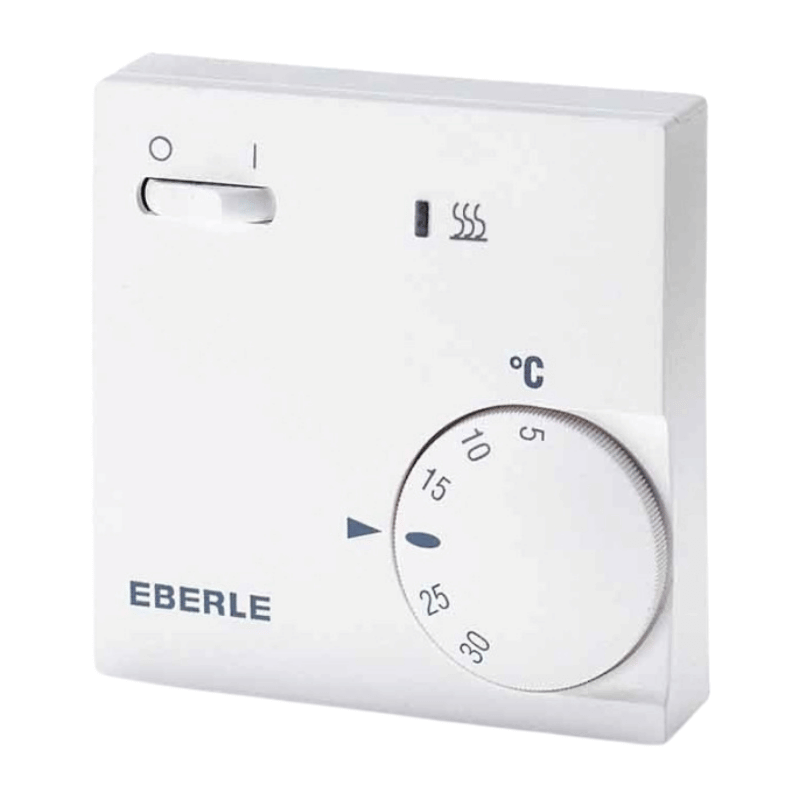 Eberle 111110451100 Raumtemperaturregler – Aufputz, 1 Öffner, Netzschalter, weiß