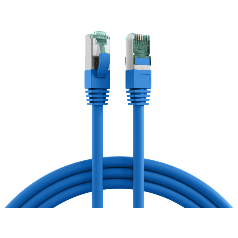 EFB MK6001.0,25BL Patchkabel 0,25 m – Cat.6A, 2x RJ45, halogenfrei, Blau