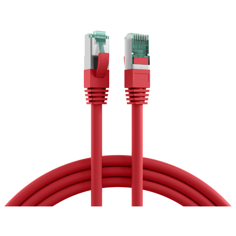 EFB MK6001.0,25R Patchkabel 0,25 m – Cat.6A, 2x RJ45, halogenfrei, Rot