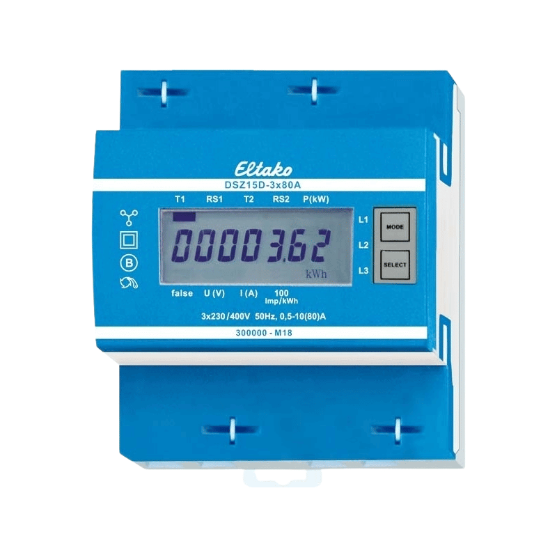 Eltako DSZ15D-3X80A-MID Drehstromzähler – MID geeicht, 3 x 80 A, S0-Schnittstelle, Display