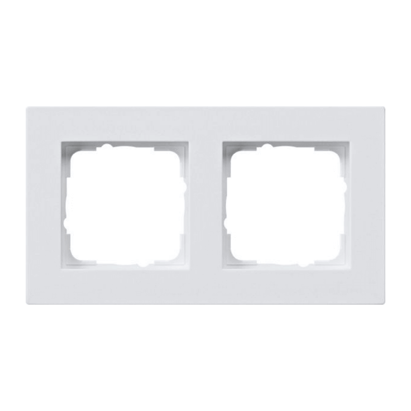 Gira 0212295 Rahmen – E2, 2-fach, flache Montageart, reinweiß glänzend