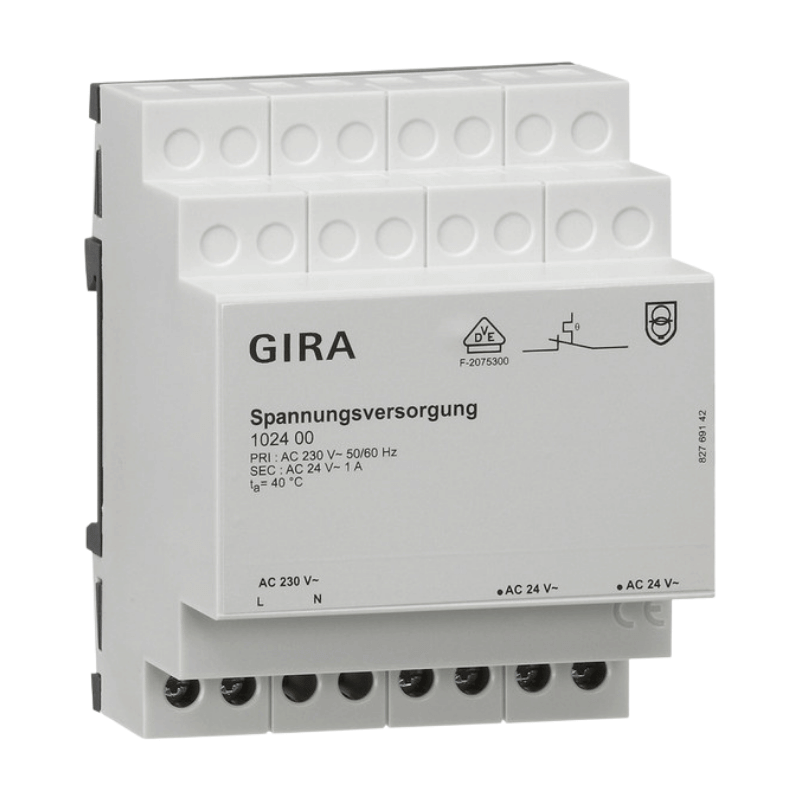 Gira Spannungsversorgung 102400 – 24V AC 1A, Wetterstation, Heizung, REG