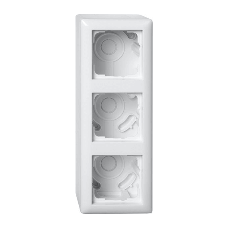 Gira 106303 Aufputzgehäuse mit Rahmen – Standard 55, 3-fach, reinweiß glänzend