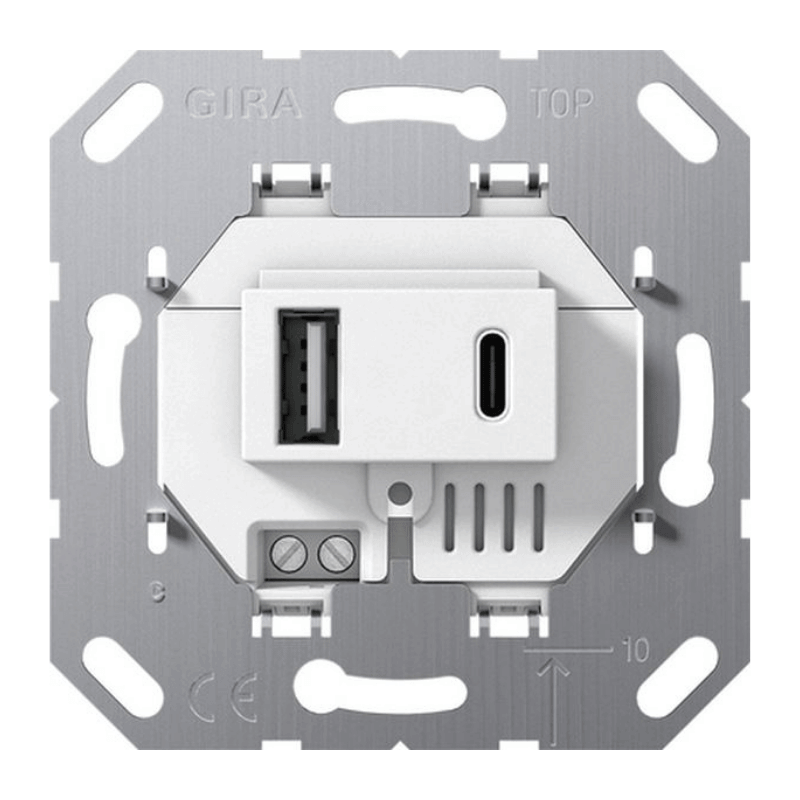 Gira 234900 USB-Spannungsversorgung – USB-A/C, 3,0 A, weiß