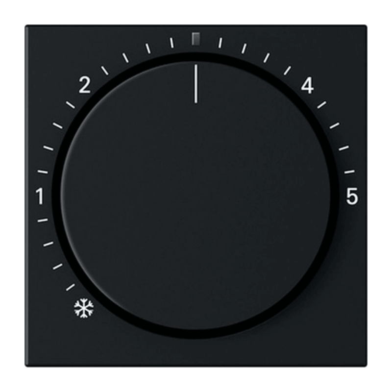 Gira 2702005 Temperaturregler-Abdeckung – System 55, Kontrolllicht, schwarz matt