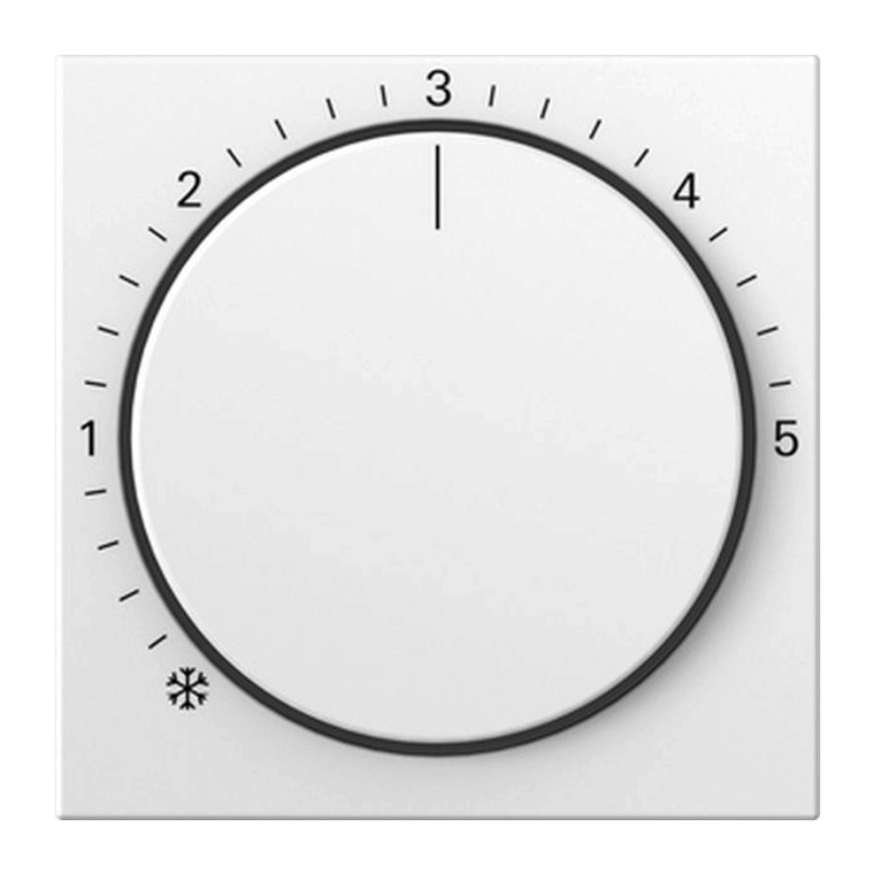 Gira 270627 Raumtemperaturregler-Abdeckung – System 55, Standard, reinweiß seidenmatt