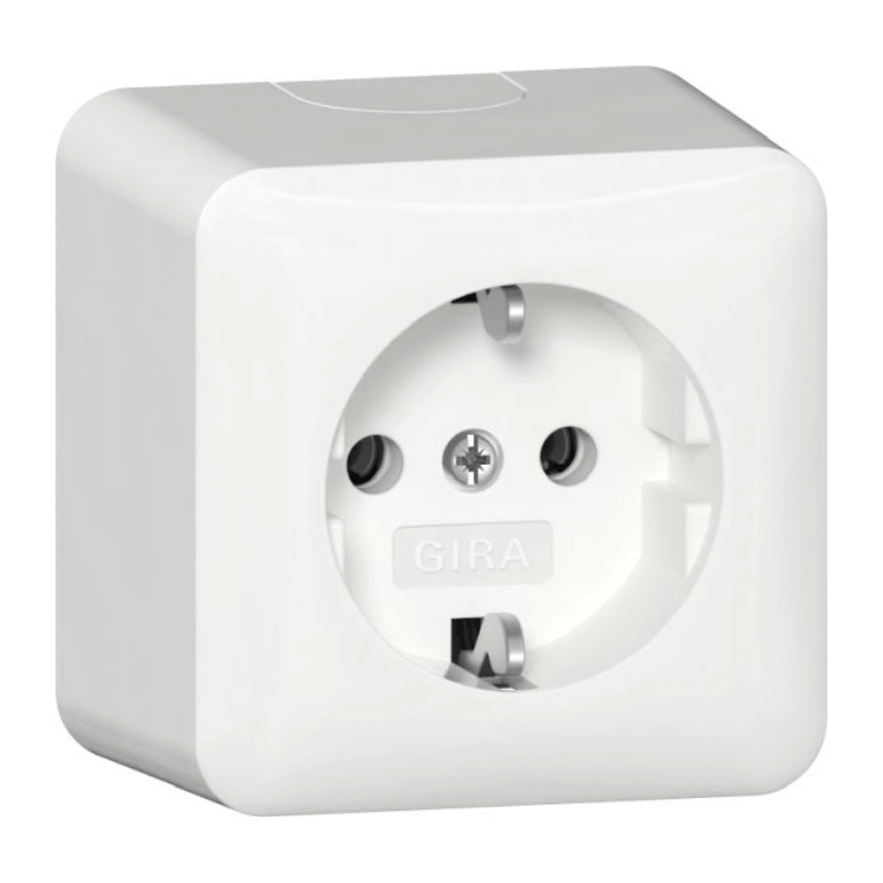 Gira 444013 Schuko-Steckdose – Aufputz, 1-fach, reinweiß