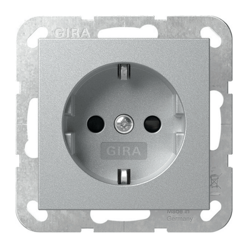 Gira 445326 Schuko-Steckdose – System 55, Berührungsschutz, alu