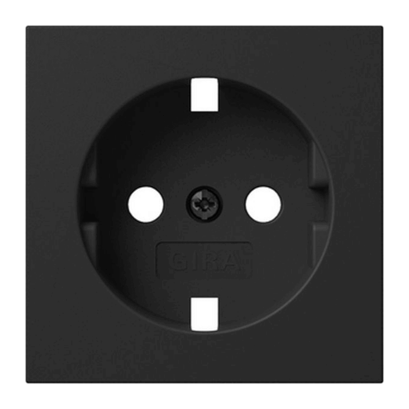 Gira 4920005 Abdeckung Schuko-Steckdose – System 55, 1-fach, schwarz matt