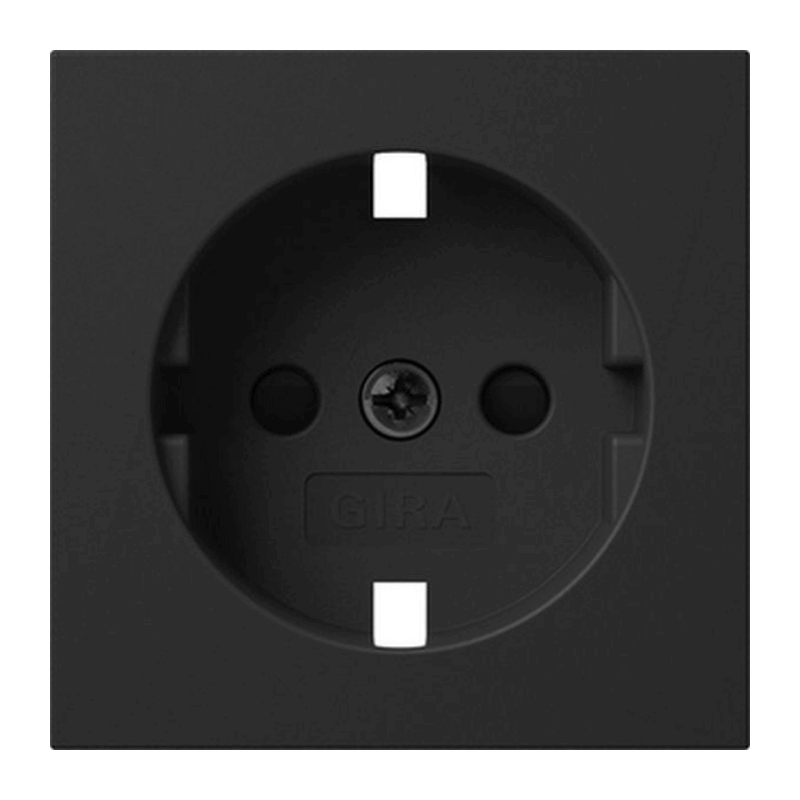 Gira 4921005 Abdeckung Schuko-Steckdose – System 55, Berührungsschutz, schwarz matt
