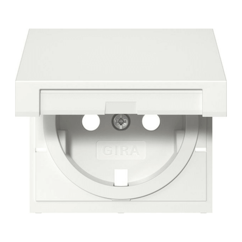 Gira 492203 Abdeckung Schuko-Steckdose – System 55, Klappdeckel, reinweiß
