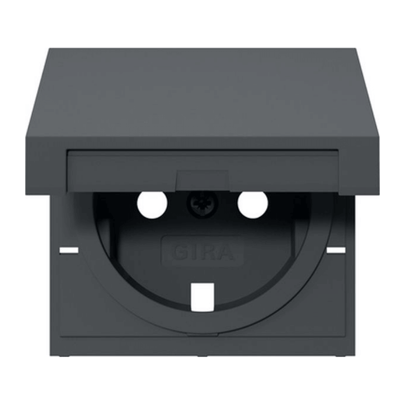 Gira 492228 Abdeckung Schuko-Steckdose – System 55, Klappdeckel, anthrazit