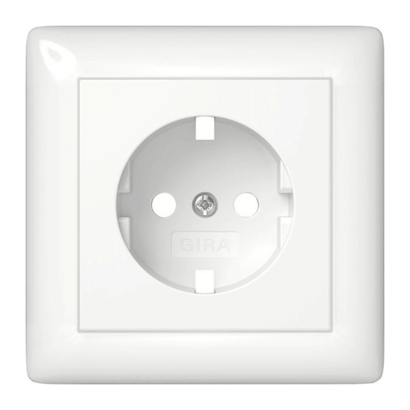 Gira 492903 Abdeckung Schuko-Steckdose – System 55, Standard, reinweiß glänzend