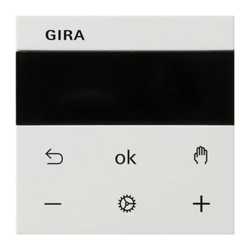 Gira 539427 Raumtemperaturregler – System 3000, Display, Bluetooth, reinweiß seidenmatt
