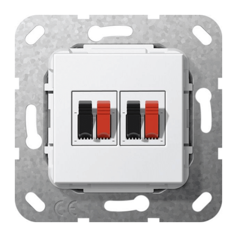 Gira 569303 Lautsprecheranschluss-Einsatz – 2-fach, reinweiß glänzend