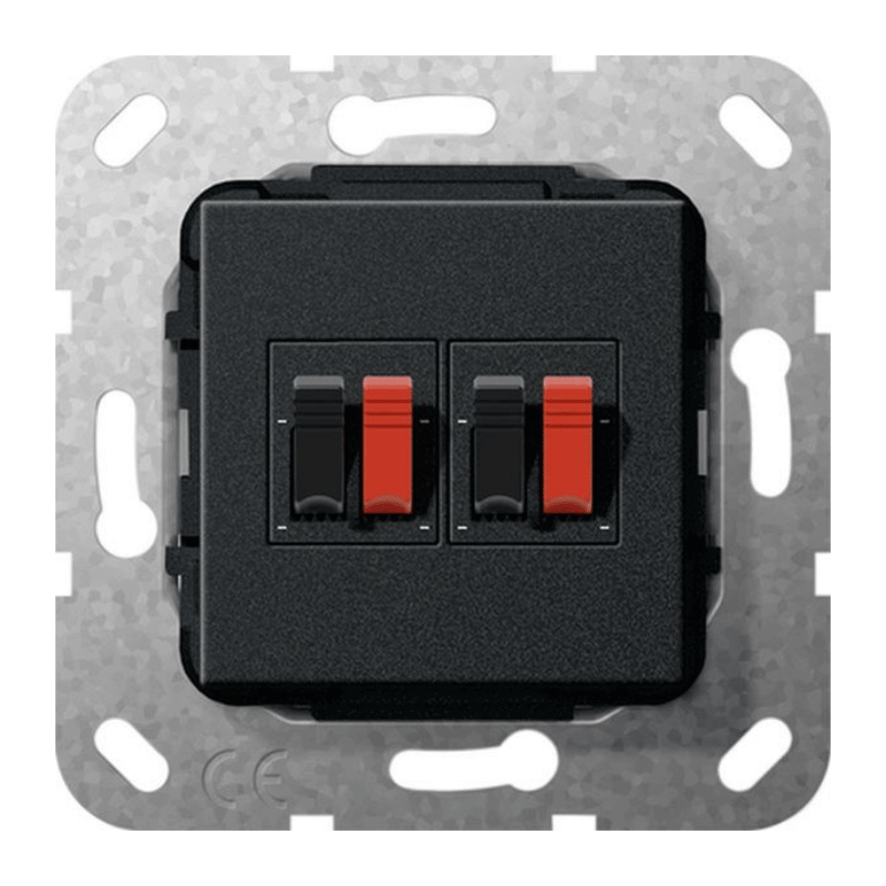 Gira 569310 Lautsprecheranschluss-Einsatz – 2-fach, schwarz matt