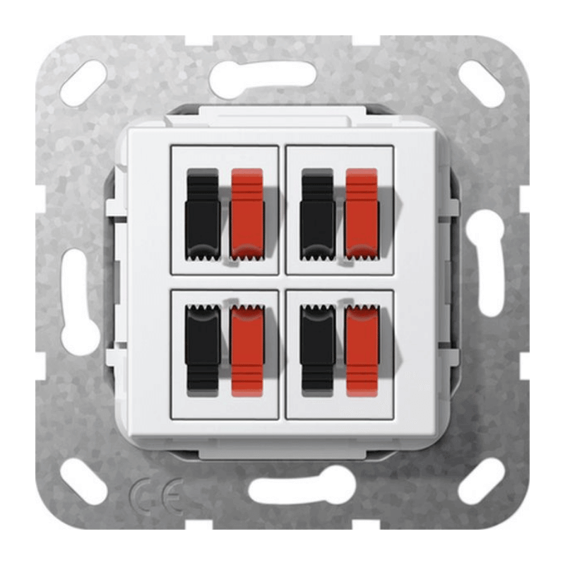 Gira 569403 Lautsprecheranschluss-Einsatz – 4-fach, reinweiß glänzend