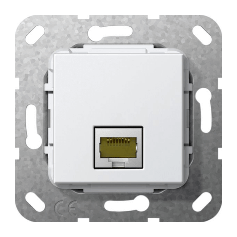 Gira 569503 Modular Jack Kommunikationseinsatz – 1 x RJ45 (Kupplung), reinweiß glänzend