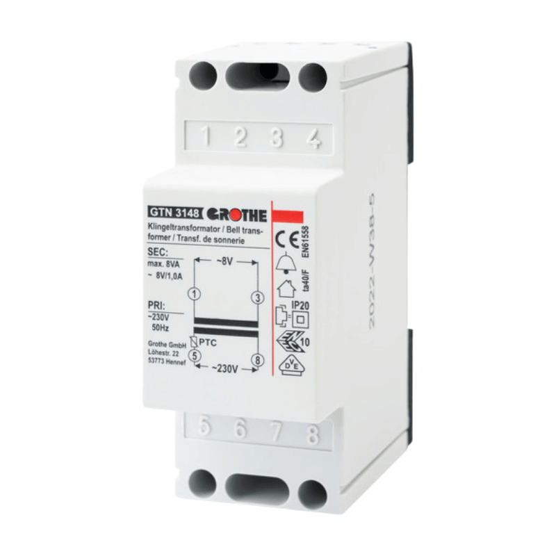 Grothe GTN 3148 Klingeltransformator – 8 VAC, 1 A