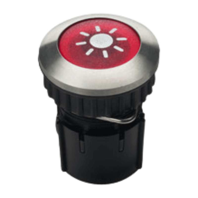 Grothe PROTACT 105 LED Klingeltaster – rund 14,6 mm, Knopf rot, Hülse V2A