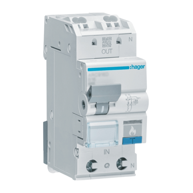 Hager ARC916D Fehlerlichtbogen-Schutzeinrichtung – AFDD, LS-Schalter, 1P+N, 6kA, B16A, 2TE