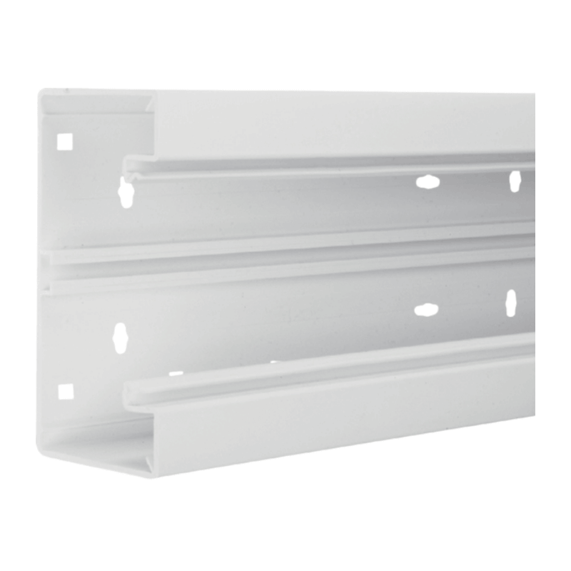 Hager BR6517019016 Brüstungskanal-Unterteil 80 mm – tehalit, Kunststoff, verkehrsweiß, 2 Meter