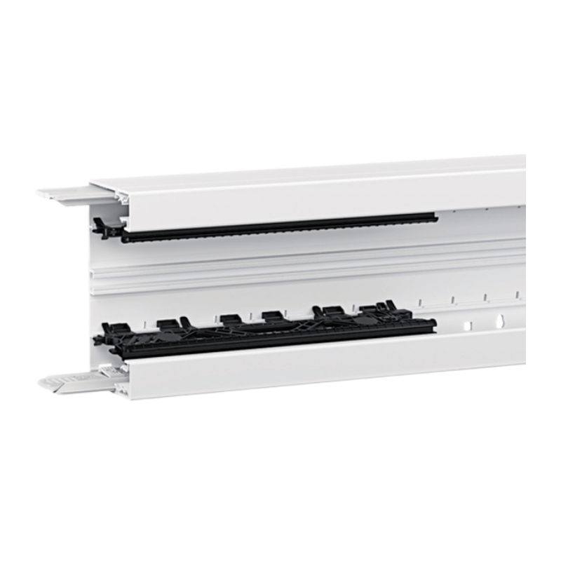 Hager BRN6513019016 Brüstungskanal-Unterteil 80 mm – tehalit, Kunststoff, 3-Kammer, verkehrsweiß, 2 Meter