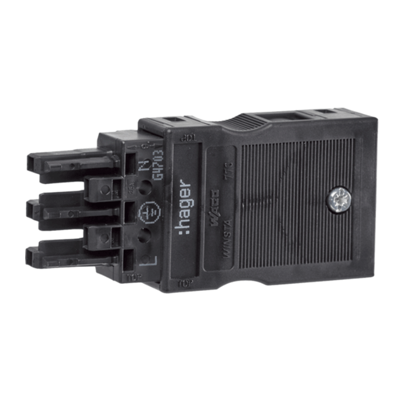 Hager G4703 Eingangsbuchse – für WAGO Energiebus-Stecksystem, 3-polig, 1,5–2,5mm²