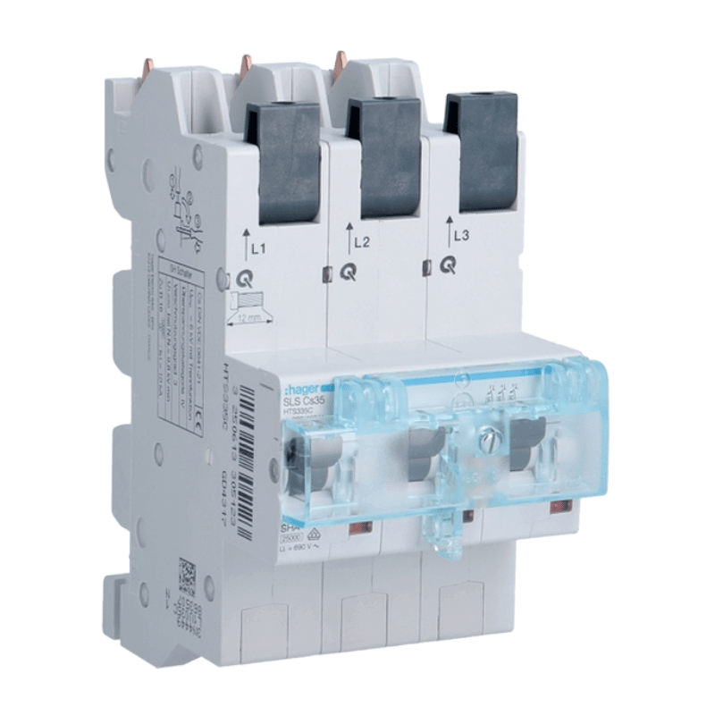 Hager HTS335C SLS-Schalter – QuickConnect, 3-polig, Cs-Char., 35A, Sammelschiene