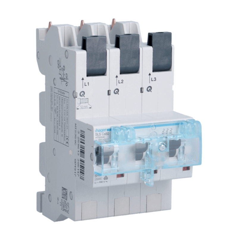 Hager HTS350C SLS-Schalter – QuickConnect, 3-polig, Cs-Char., 50A, Sammelschiene