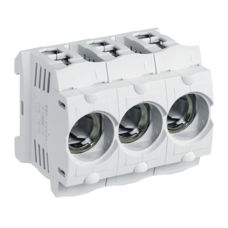 Hager LD047 Sicherungssockel – D01 E14, 16A, 3-polig, Hutschiene, Rahmenklemme