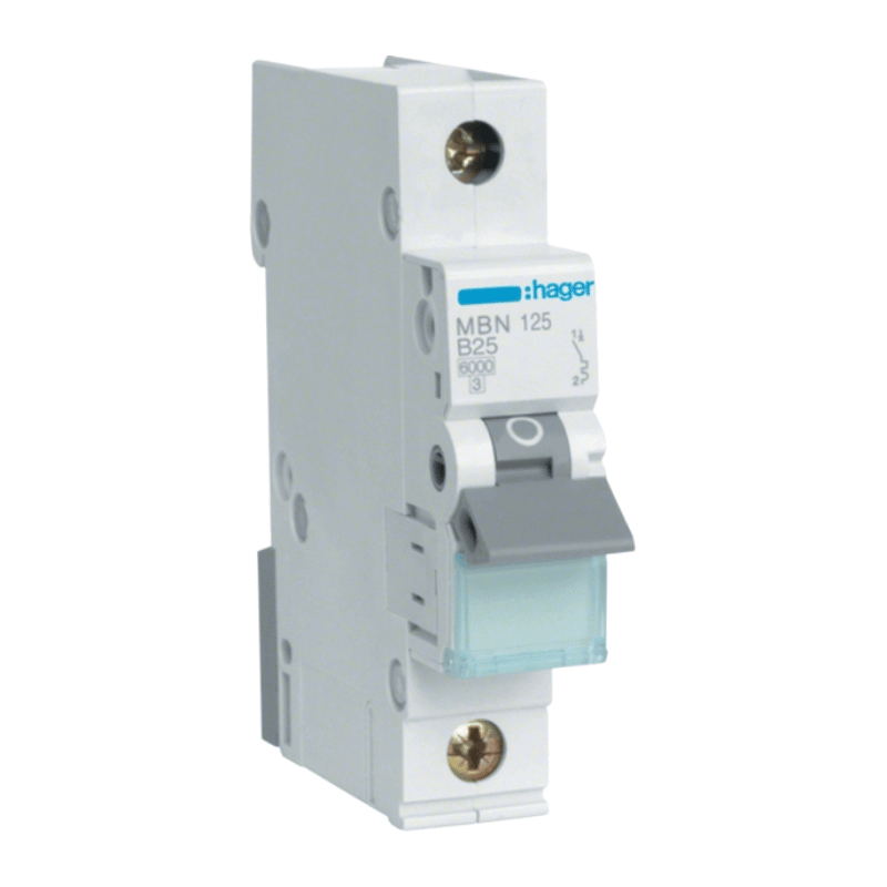 Hager MBN125 Leitungsschutzschalter – 1-polig, B-Char., 6kA, 25A, 1TE