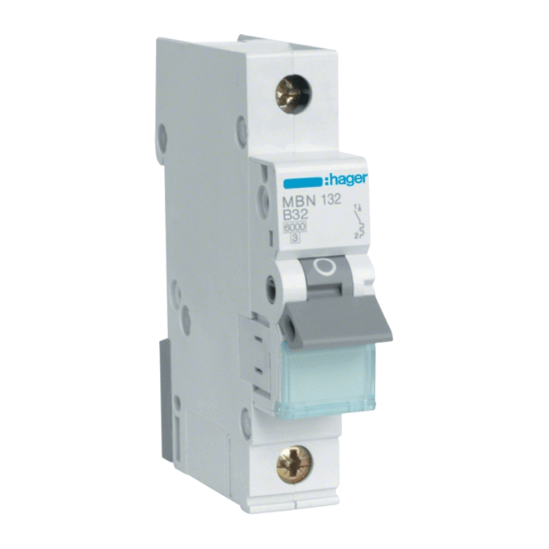 Hager MBN132 Leitungsschutzschalter – 1-polig, B-Char., 6kA, 32A, 1TE